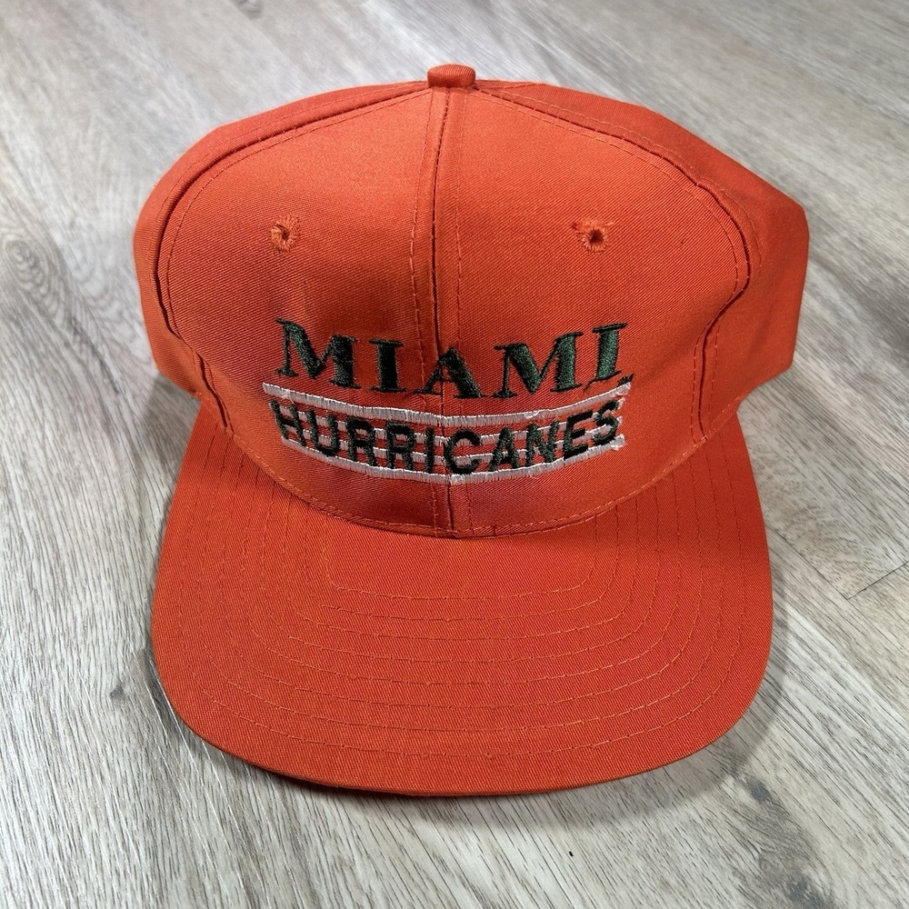 VTG Miami Hurricanes Snapback Hat College Designer Awards Orange Bar Line Cap